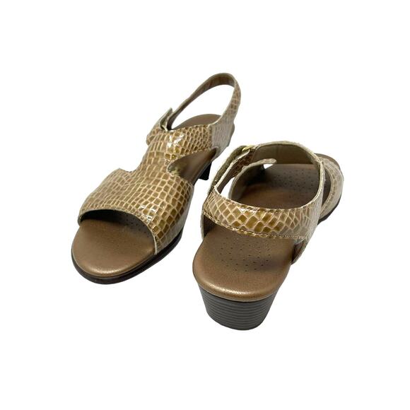 SAS Tan Croc Embossed leather Women’s Sandals size: 9 - Picture 3 of 9